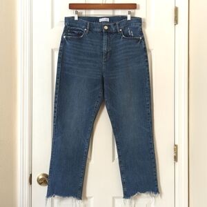 Loft Classic Medium Wash High Waist Slim Straight Leg Ankle Cropped Jeans 30/10